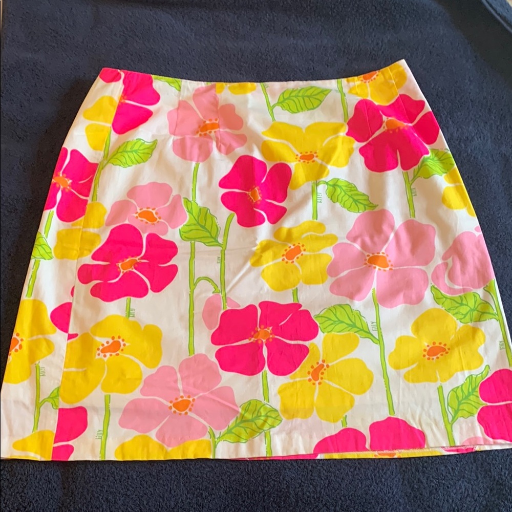 Floral A-Line Skirt - Pink, Yellow, Green size 8